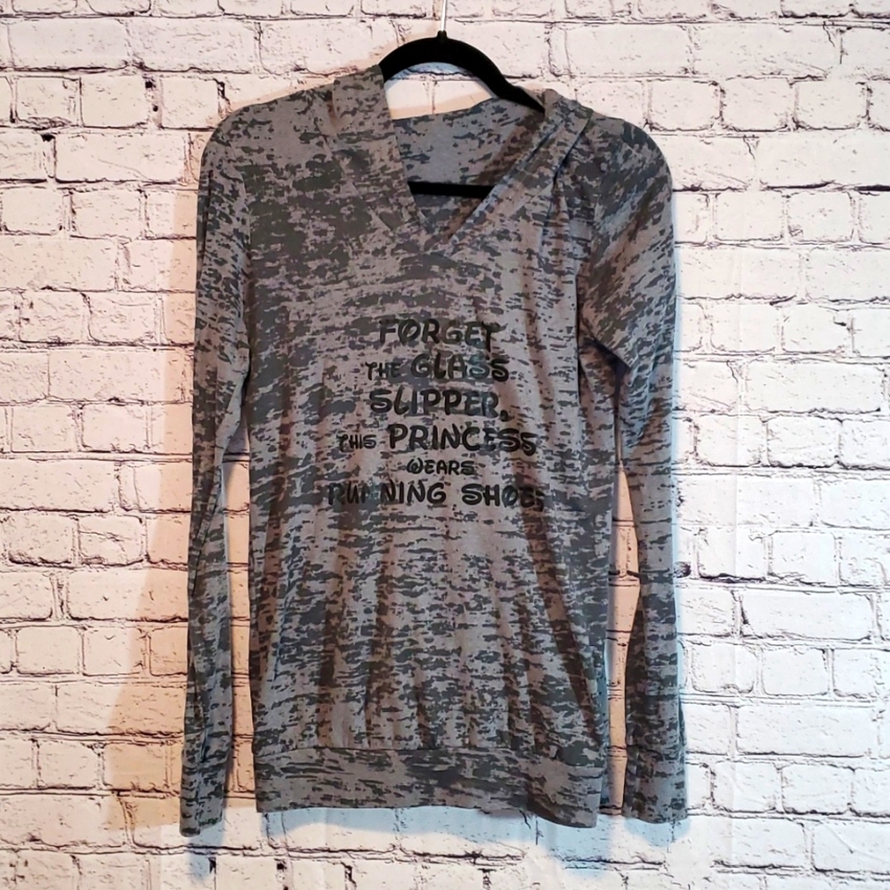 Next Level Apparel "Princess Running" Hooded Long-Sleeve T-Shirt Size M